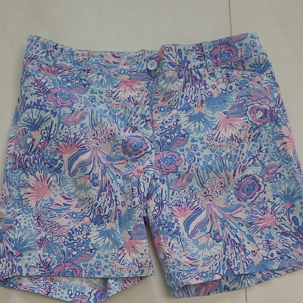 Talbots Blue and Pink Paisley 7 Inch Shorts